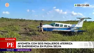 Avioneta tuvo aterrizaje de emergencia en Pucallpa. Foto y video: América Noticias