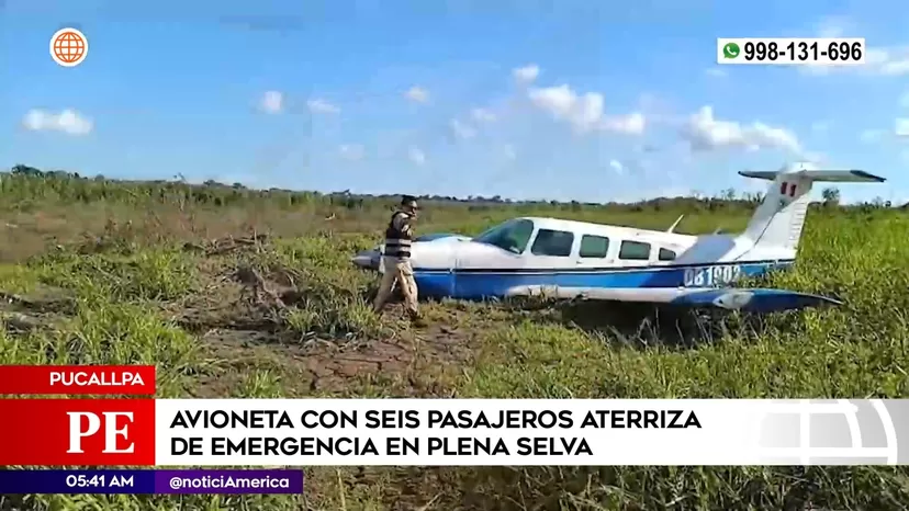 Pucallpa: Avioneta con seis pasajeros aterrizó de emergencia en plena selva