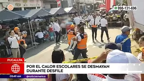 Escolares se desmayan en desfile en Pucallpa. Foto y video: América Noticias