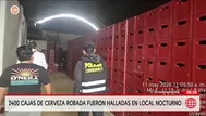 Pucallpa: Hallan 2400 cajas de cerveza robadas en local nocturno