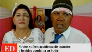 Acudieron a su boda con vendajes y moretones en distintas partes del cuerpo