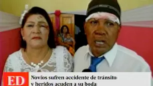 Acudieron a su boda con vendajes y moretones en distintas partes del cuerpo