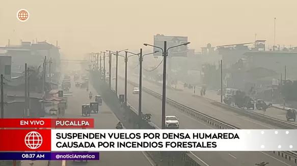 Suspenden vuelos en Pucallpa por densa humareda a causa de incendios forestales. Foto: América Noticias