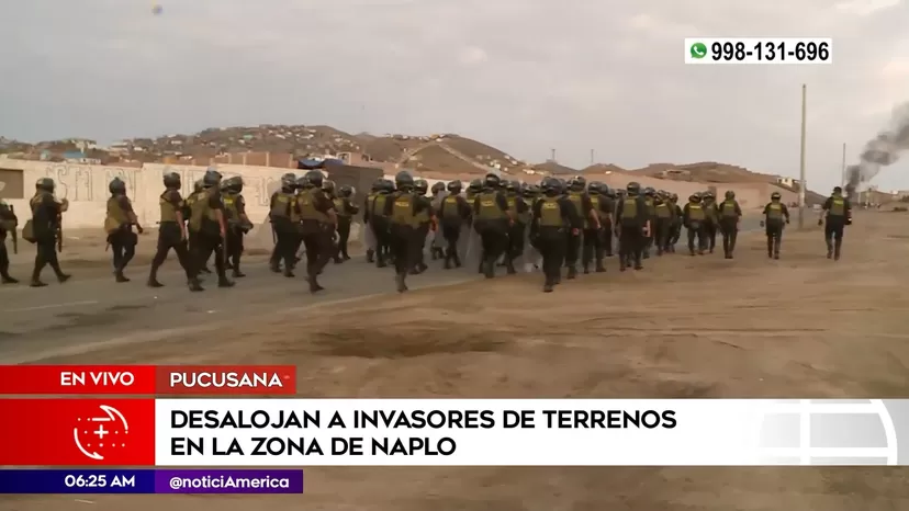 Pucusana: Policía realiza desalojo de invasores de terrenos en zona de Naplo