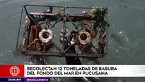 La campaña de limpieza del mar ocurrió en Pucusana. Foto: América TV