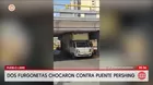 Pueblo Libre: Furgonetas chocan contra el puente Pershing