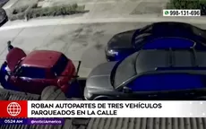 Pueblo Libre: Roban autopartes de tres vehículos parqueados en la calle - Noticias de agua
