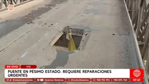 Puente con forados pone en peligro a vehículos y peatones en Chosica. Foto y video: América Noticias