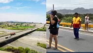 Puente Pativilca cerrado por el aumento del caudal del río