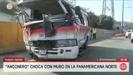 Puente Piedra: Anconero choca contra muro en Panamericana Norte