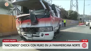 Puente Piedra: Bus Anconero choca contra muro en la Panamericana Norte. Foto y video: América Noticias