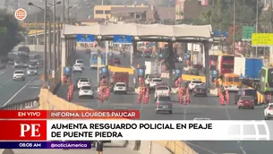 Policía Nacional del Perú resguarda peaje en Puente Piedra. Foto y video: América Noticias