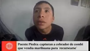 El joven de 19 años fue capturado con 292 envoltorios de PBC. Foto: captura de TV