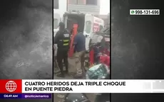 Puente Piedra: Cuatro heridos deja triple choque - Noticias de puente-tarata