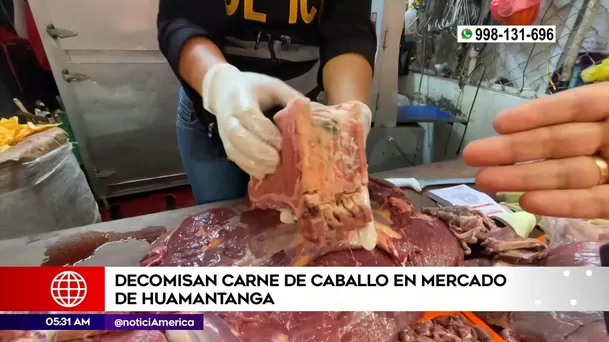 Decomiso de carne de caballo. Foto: América Noticias Decomiso de carne de caballo. Foto: América Noticias