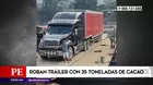 Puente Piedra: Delincuentes armados robaron tráiler con 35 toneladas de cacao