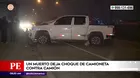 Puente Piedra: Un muerto tras choque de camioneta y camión