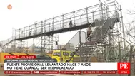 Puente provisional lleva años sin reemplazo en Panamericana Norte