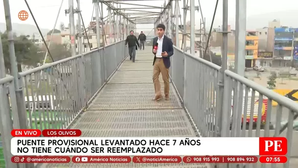 Puente provisional lleva 7 años sin reemplazo en Panamericana Norte. Foto: América Noticia