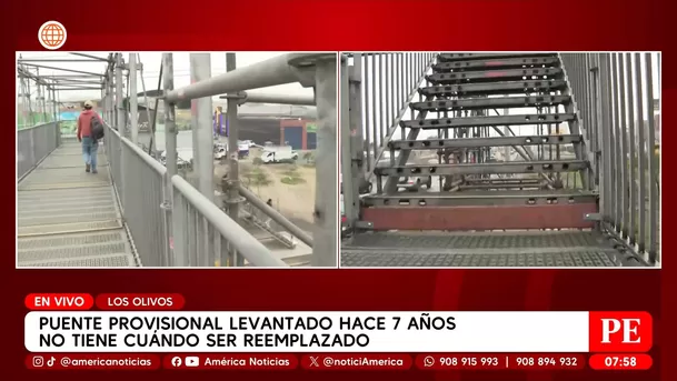 Puente provisional lleva 7 años sin reemplazo en Panamericana Norte. Foto: América Noticia