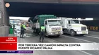 Puente Ricardo Palma sufre por tercera vez impacto de camión