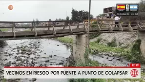 Puente Victoria está en peligro de colapsar en río Chillón. Foto y video: América Noticias