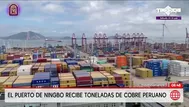 El puerto de Ningbo recibe toneladas de cobre peruano