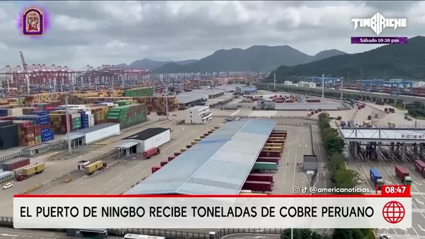 El puerto de Ningbo recibe toneladas de cobre peruano. Foto: América Noticias