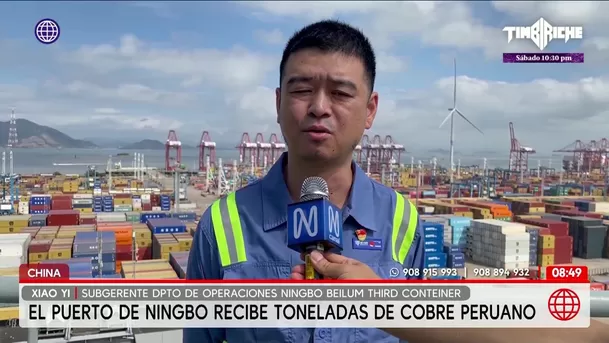 El puerto de Ningbo recibe toneladas de cobre peruano. Foto: América Noticias