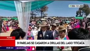 Bodas en el lago Titicaca. América Noticias