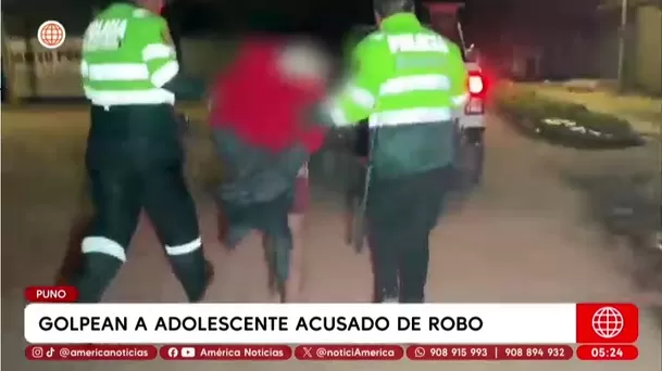 Golpean a adolescente acusado de robo en Puno. Foto: América Noticias