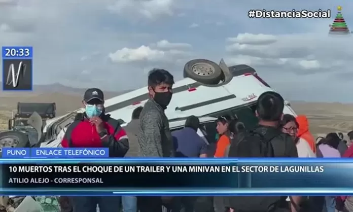 Puno: Choque entre minivan y camión ocasionó la muerte de 10 personas