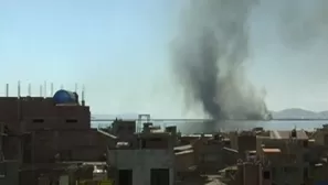 Incendio ocurrió en el Lago Titicaca / Foto: América Noticias