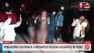 Puno: Pobladores retienen a cuatro presuntos policías en Juliaca acusados de robo. Foto y video: América Noticias