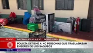 Puno: Policía detuvo a 40 personas que trasladaban productos saqueados de comercios