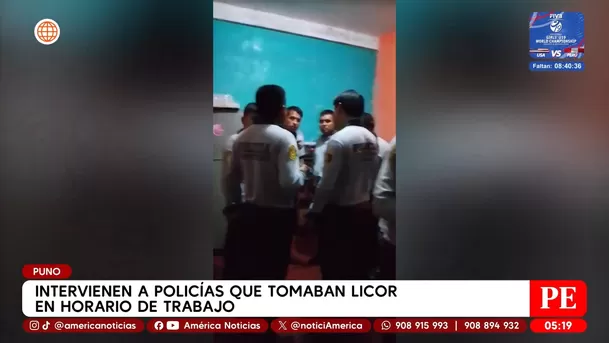 Intervienen a policías que tomaban licor en horario de trabajo en Puno. Foto: América Noticias