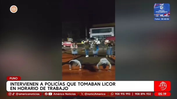 Intervienen a policías que tomaban licor en horario de trabajo en Puno. Foto: América Noticias
