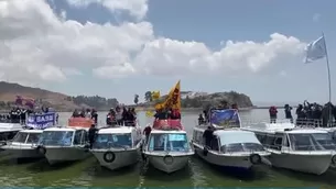 Los profesores han llegado hasta el lago Titicaca para hacerse sentir y exigir medidas al gobierno central. / Video: Canal N