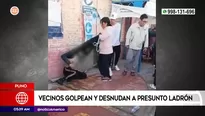 Presunto ladrón fue golpeado por pobladores en Puno. Foto y video: América Noticias