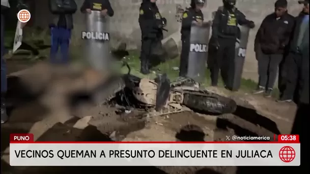 Puno: Vecinos queman a presunto delincuente en Juliaca tras asalto. Foto: América Noticias