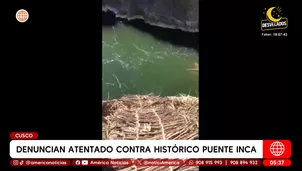 Denuncian atentado contra histórico puente inca en Cusco. Foto y video: América Noticias