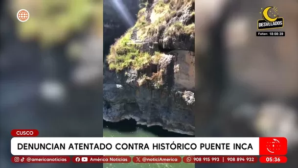 Denuncian atentado contra histórico puente inca en Cusco. Foto: América Noticias