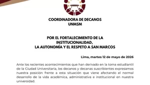 Nueve facultades de la UNMSM piden al Congreso no afectar la autonomía y exigen transparencia electoral. Imagen: Coordinadora de Decanos UNMSM. Video: Canal N