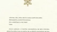 ¿Qué dijo el papa León XIV por Fiestas Patrias?