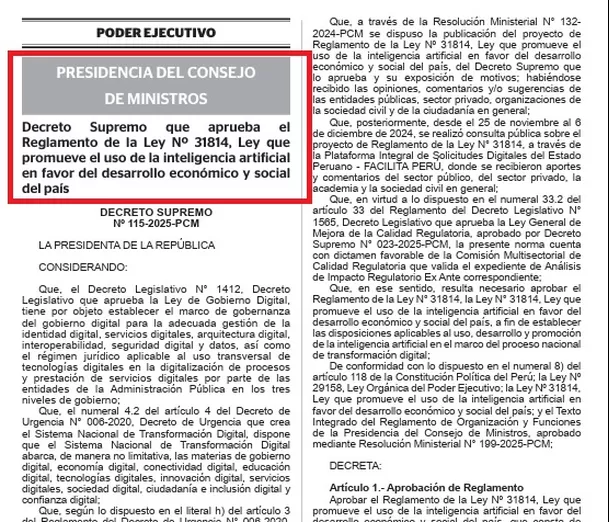 Fuente: El Peruano Fuente: El Peruano