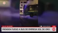 Queman bus de empresa Sol de Oro en Villa El Salvador