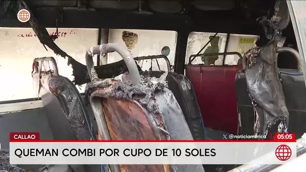Queman combi por cobro de cupos en el Callao. Foto: América Noticias