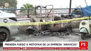 Delincuentes queman mototaxi en Independencia. Foto y video: AN