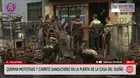 Queman mototaxis y carrito sanguchero en El Agustino