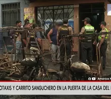 Queman mototaxis y carrito sanguchero en El Agustino. Foto y video: América Noticias